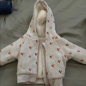 Baby girl heart design warm hoodie